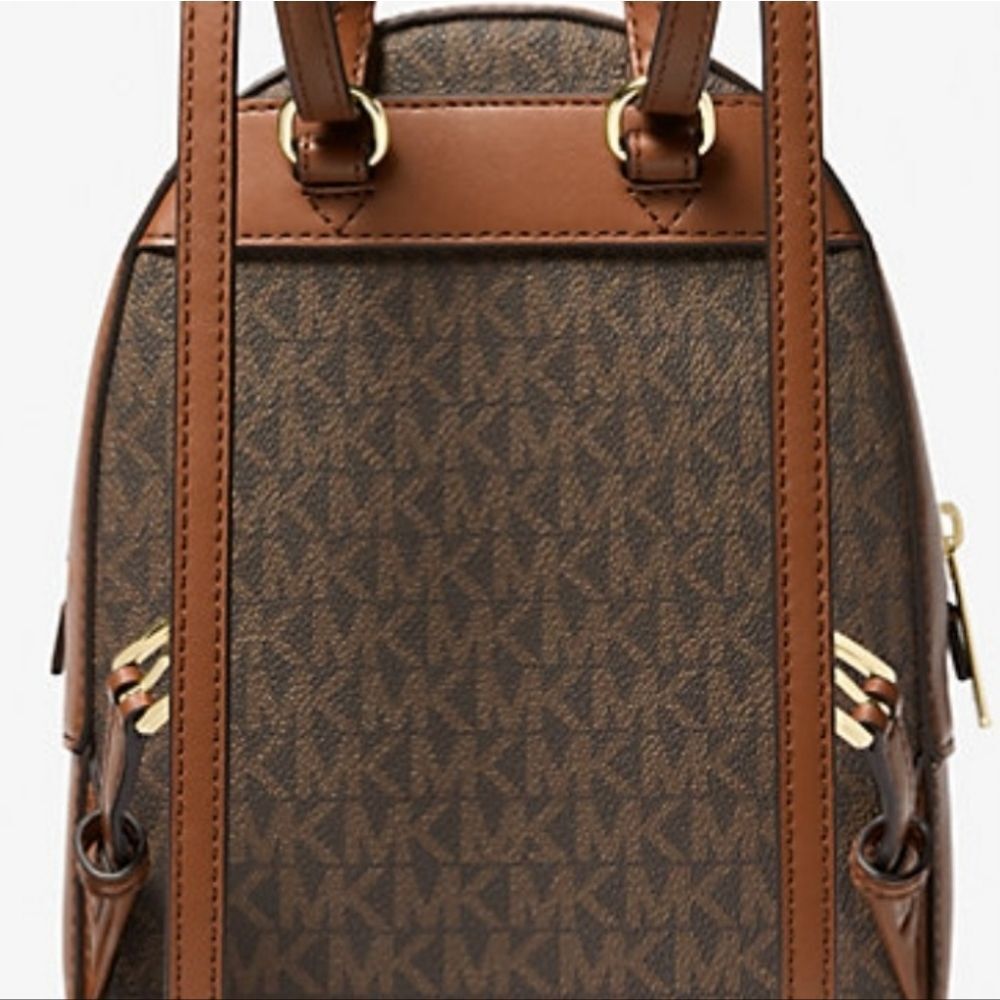 Michael Kors Tan and Brown Signature Backpack - Picture 5 of 9